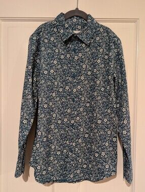 Boy's s Green Floral Button-Up Shirt